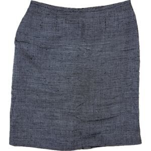 Ann Taylor Petites Gray Silk Blend Pencil Skirt Womens Size 10P Lined Back Slit